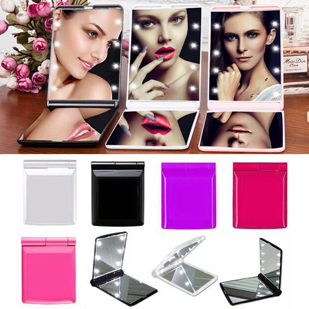 

Beauty Portable Pocket Compact Cosmetic with 8 LED Lights Folding Make Up Mirror