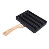 4 Slot Hot Dog Grilling Iron, Fast Heating Aluminum Alloy Grill Pan with Anti-heat Wooden Handle for Cooking Cooking Cooking In