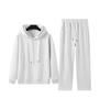 Autumn and winter comfortable casual loose sweater women's crew neck hooded college style sports style new trend flat mouth suit
