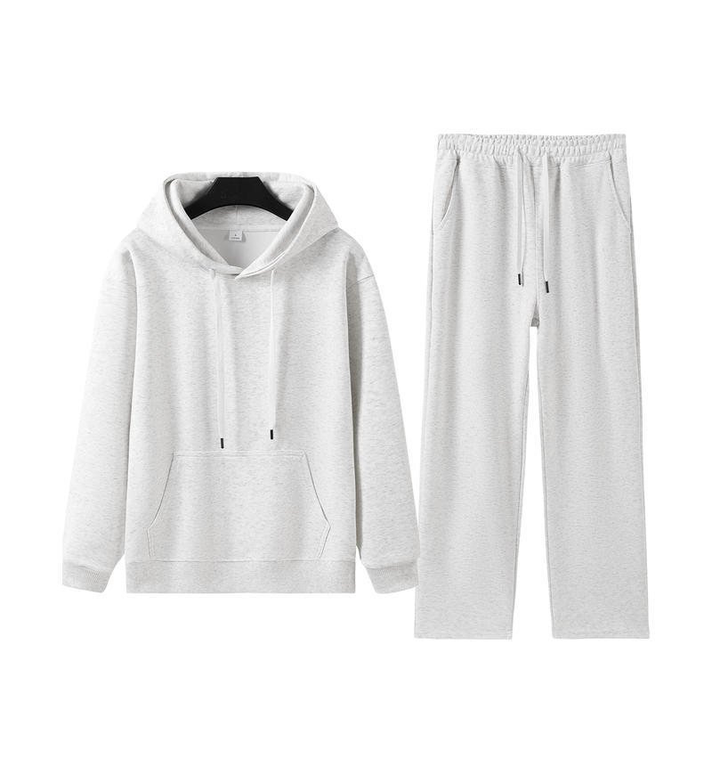 Autumn and winter comfortable casual loose sweater women's crew neck hooded college style sports style new trend flat mouth suit