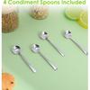 Tiny Spoons for Spices, 4 Pcs 3.3 Inch Stainless Steel Spice Spoon, Mini Spoons for Spice Jars, Easy To Clean & Hold for Sugar, Salt, and Honey,