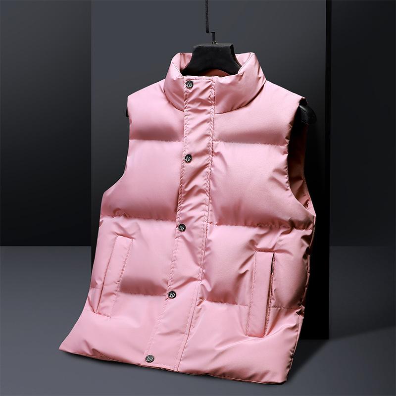 Empty Version Plus Cotton Vest Autumn and Winter Men's Stand-up Collar Large Size Vest Vest Vest Solid Color Couple Jacket Horse Clip Women
