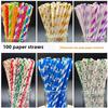 ZISIZ Biodegradable Colorful Paper Straws