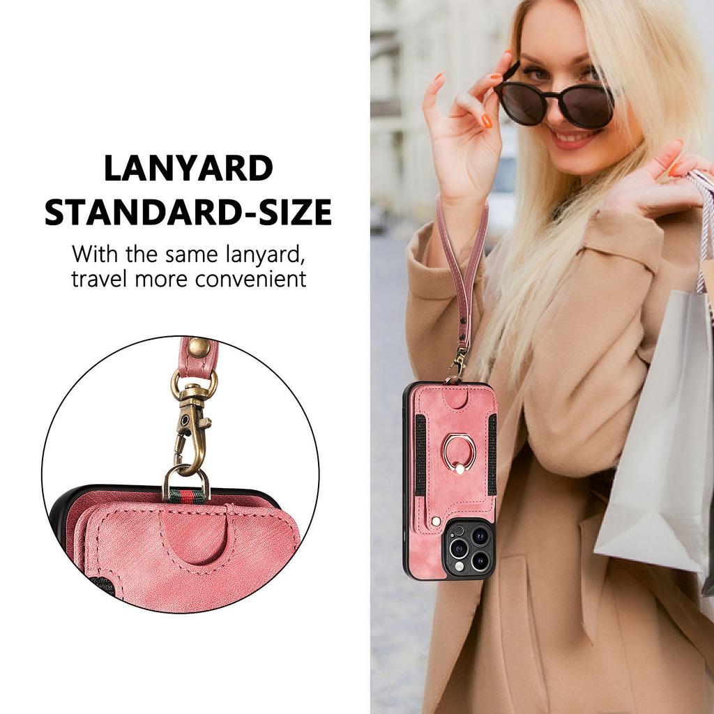 Anti-theft Wallet Finger Ring Holder Magnetic Flip Leather Case For iPhone 15 14Plus 13 12 11Pro XSMax /Samsung S23 S22 S21 S20 Ultra Plus A14 A54 A53