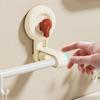 Wall Mounted Suction Cup Towel Rack Plastic Bath Towel Hanger Single Rod Towel Rack  Bathroom