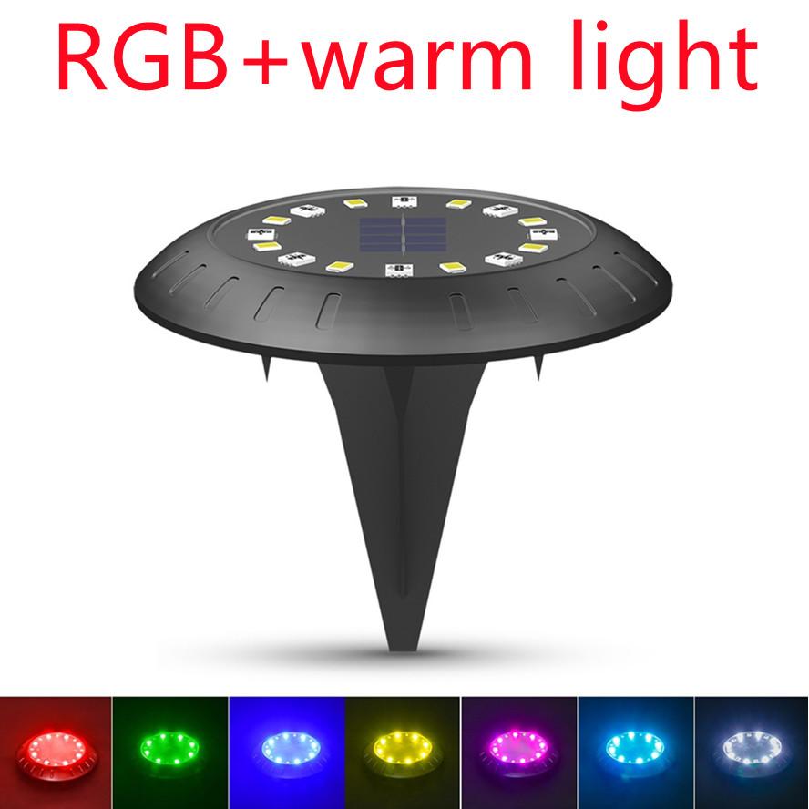 

16EDs солнечные лампы под землей, цветные, водонепроницаемые, для наружного освещения сада, ландшафтного освещения двора, террасы, газона, патио, дорожки 2 PCS