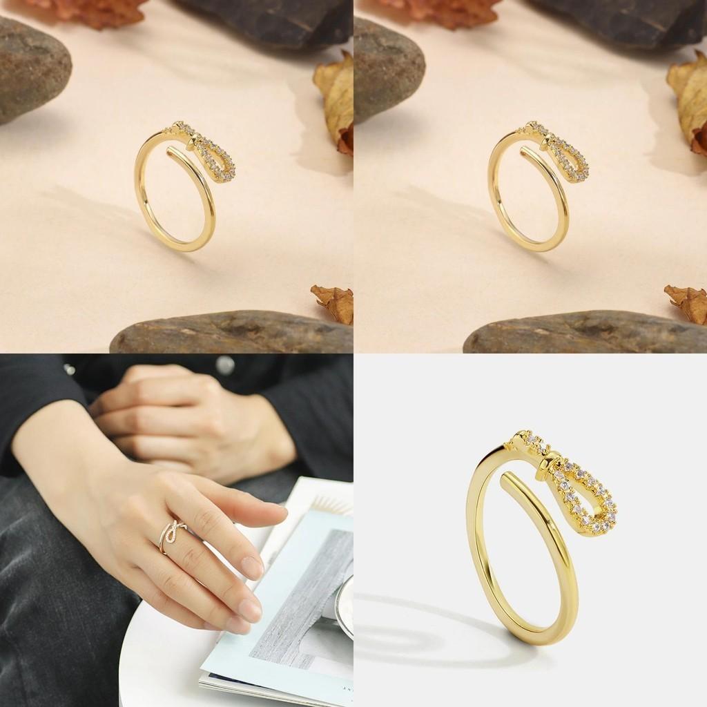 Unique Geometric Open Ring With Chic Bow For Women Stylish Accessories 2024