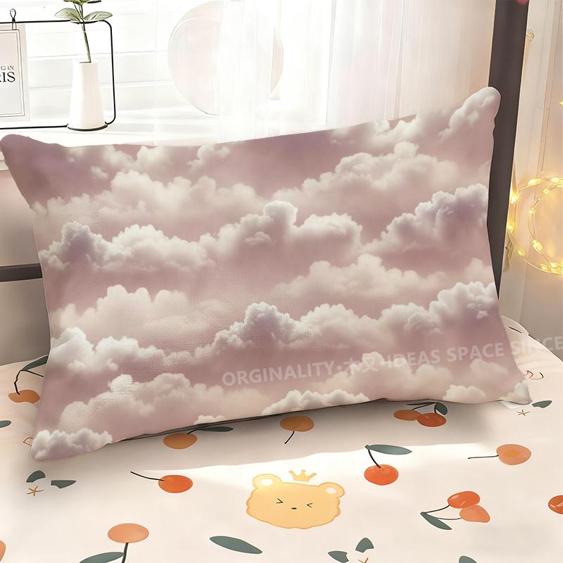Pink Clouds Patterned Pillowcase Suitable For Sofa Bedroom Car Pillow Cover Cushion Rectangular Back Cushion
