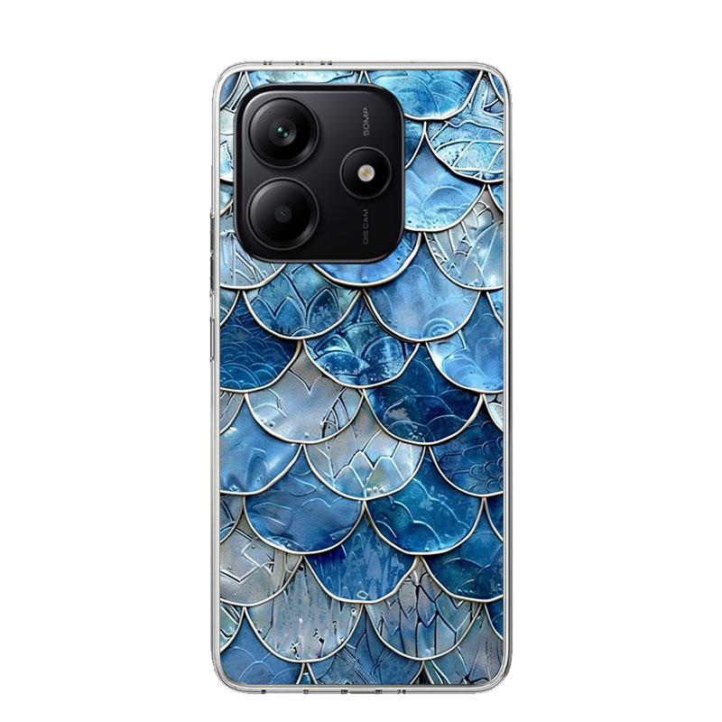 Fish Scale Pattern Mermaid Phone Case For Xiaomi Redmi Note 15 14 13 12S 12 Pro Plus 11S 11E 11 11T 10S 10 Art Soft Pattern Cove