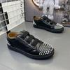 Mode Neuankömmling Herren Luxusmode Nieten Schuhe Original Leder Ballerinas Schuh Schwarz Weiß Atmungsaktive Sneaker Persönlichkeit Schuhe