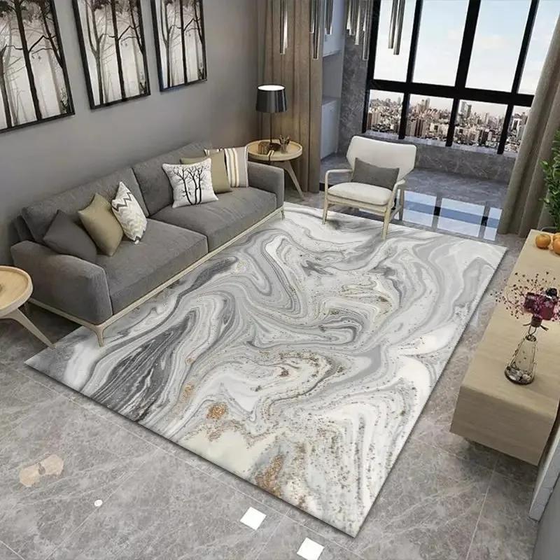 Marbling Pattern Living Room Decoration Large Area Rug Modern Abstract Rugs for Bedroom Home Decor Carpet Light Luxury Floor Mat