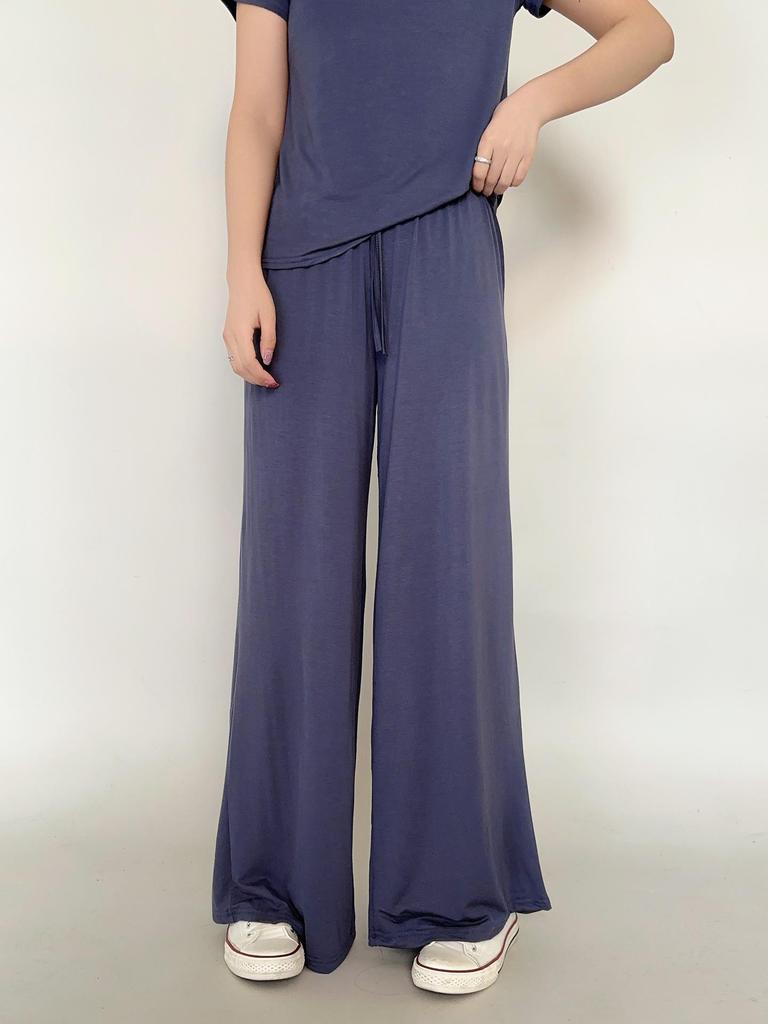 Plus Size Modal Pajama Set: Short Sleeve T-Shirt & Long Casual Pants