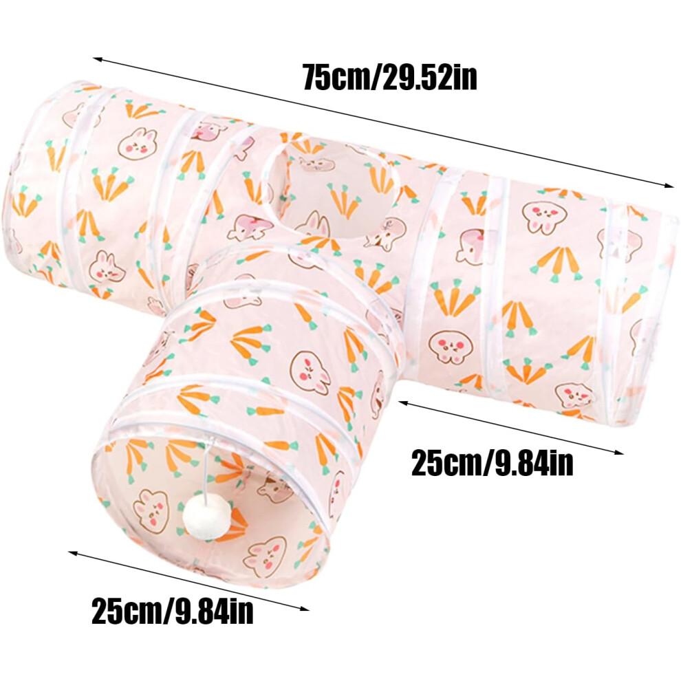 Cat Tunnel Toy 3Way Foldable Kitten Tunnel Tube Peek Hole Toy For Small Pets Indoor Outdoor Garden Yard