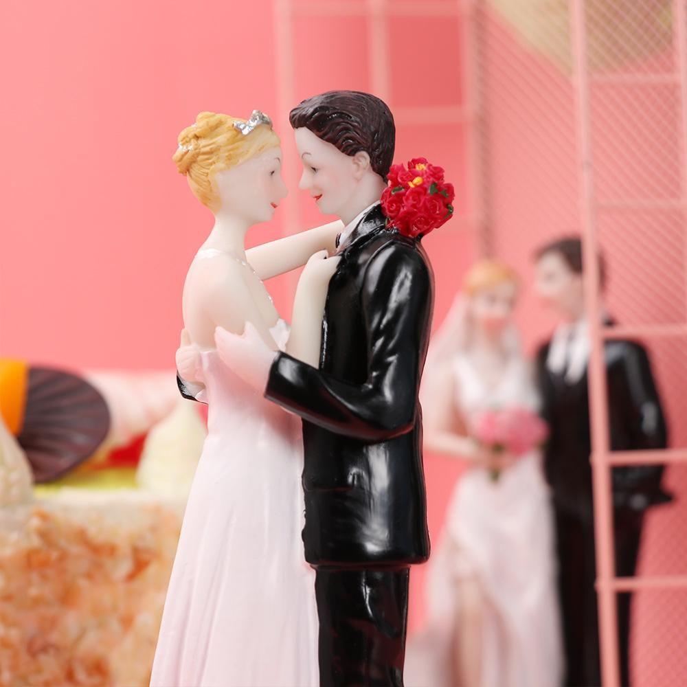 Elegant Engagement Decor Wedding Decoration Birthday Anniversary Figurine Gift Cake Topper Bride&Groom Synthetic Resin Couple