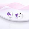 925 Sterling Silver Hoop Earrings Closely Set Purple Zircon Iris Butterfly Star Moon Cat Earrings for Women Fashion Jewelry Gift
