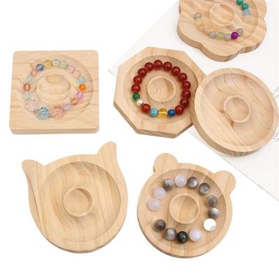 1Pcs Bead Design Plate Solid Wood Hand Beading DIY Tool Hand Surround Display Plate Bracelet Storage Head Jewelry Tray
