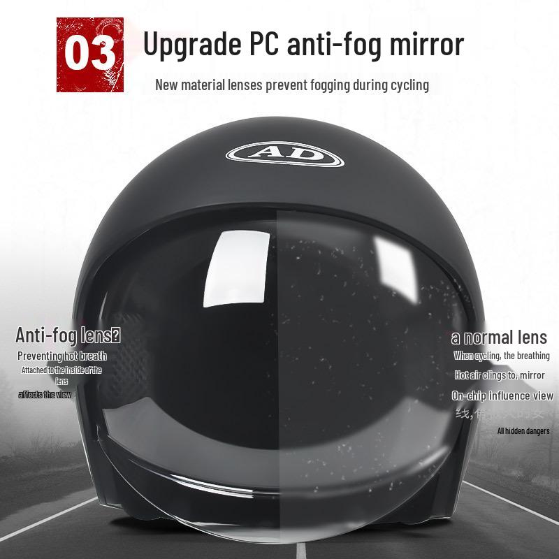 3C Certified AD Electric Motorcycle Helmet, All-Season Half Helmet for Men and Women, Winter-Proof for Scooter Commuting