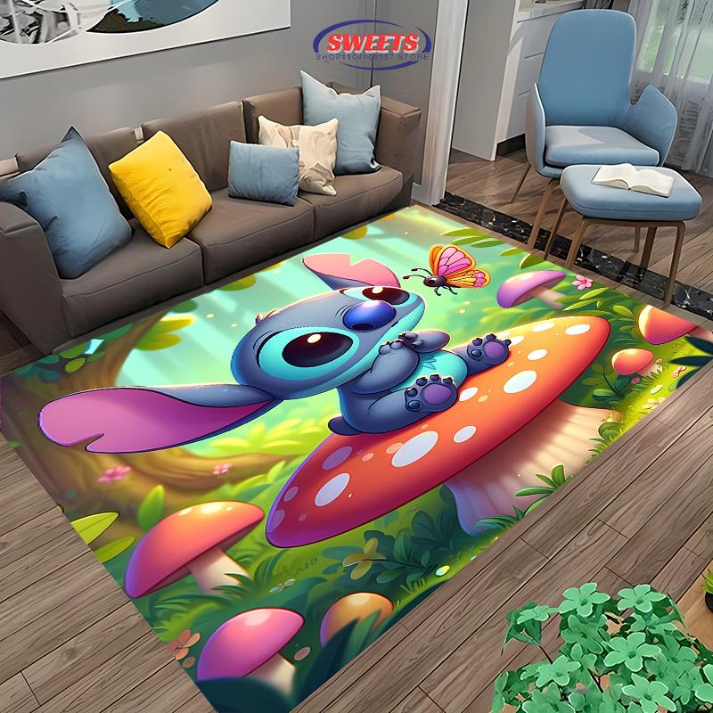DYWAN NR 4 z motywem Disney Lilo & Stitch! Dywanik do sypialni, salonu, pod łóżko, antypoślizgowy, wykwintny wystrój domu, trwały, można prać w pralce