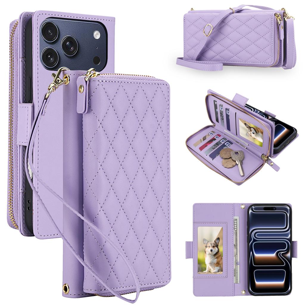 Luxury Crossbody Wallet Leather Cards Holder Case for IPhone 18 Pro Max 17 16 15 14 13 12 11 Shockproof Stand Bag Pocket Cover