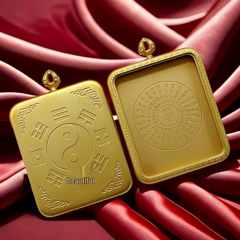 Ten-Faced Self-Liberated Vajra Pendant Necklace - Thangka Jewelry Box, Brass, Gold & Silver DIY Tibetan Accessory