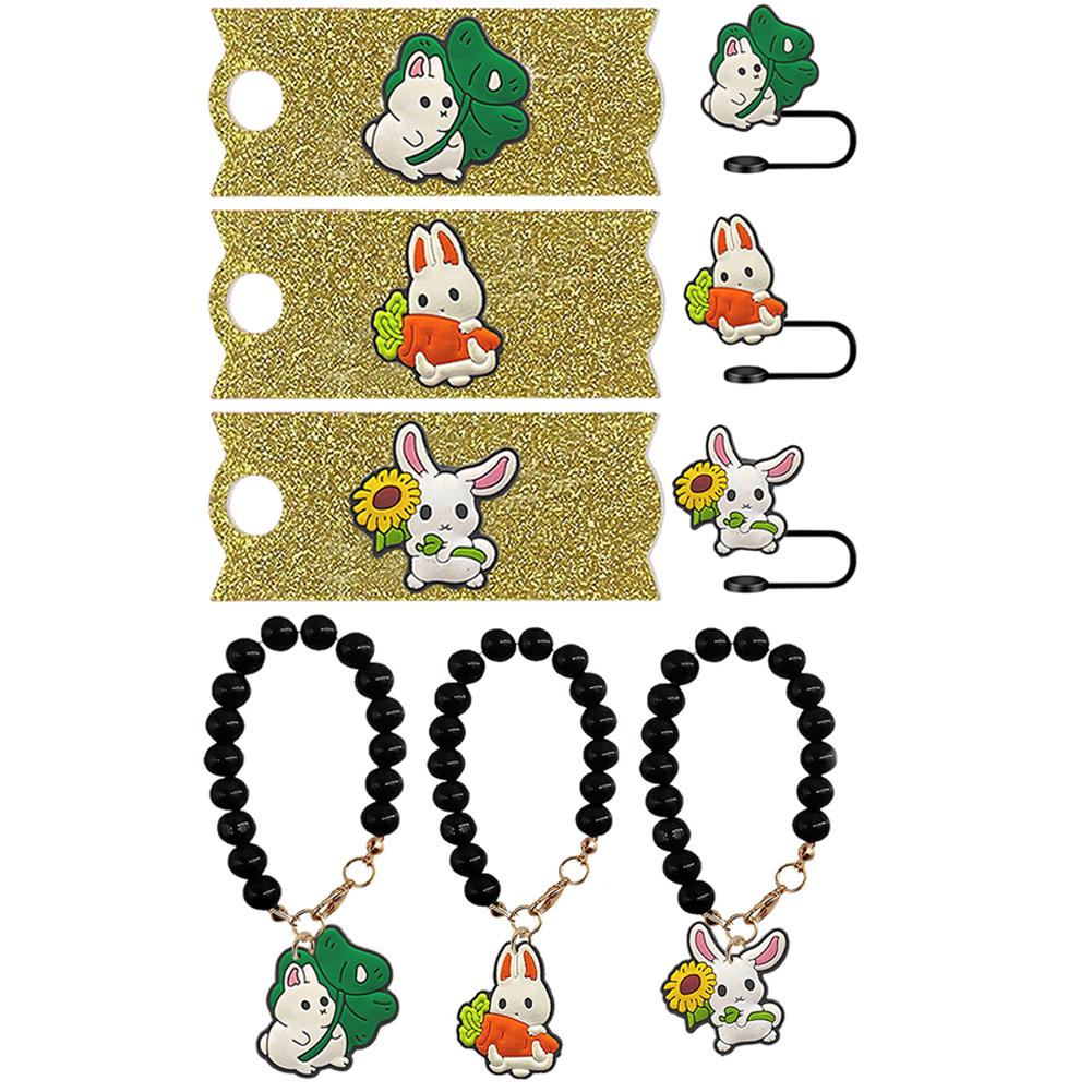 

Подвеска в виде кролика, подвесное украшение с забавным стаканом, соломенная заглушка, сменный стаканчик, декор для стакана Stanley 40 унций зелёный