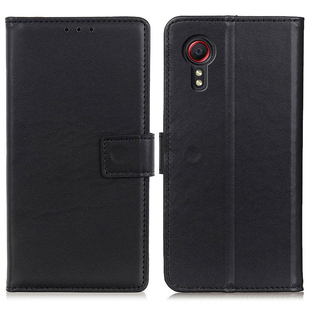 

For Samsung Galaxy Xcover7 Leather Phone Case with Wallet Stand Magnetic Clasp Black