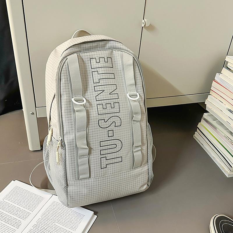 High value niche trendy cool letter backpack couple simple lightweight large capacity backpack