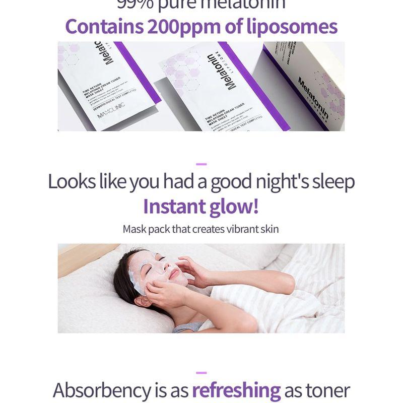 MAXCLINIC - Time Return Melatonin Cream Toner Mask Sheet Set
