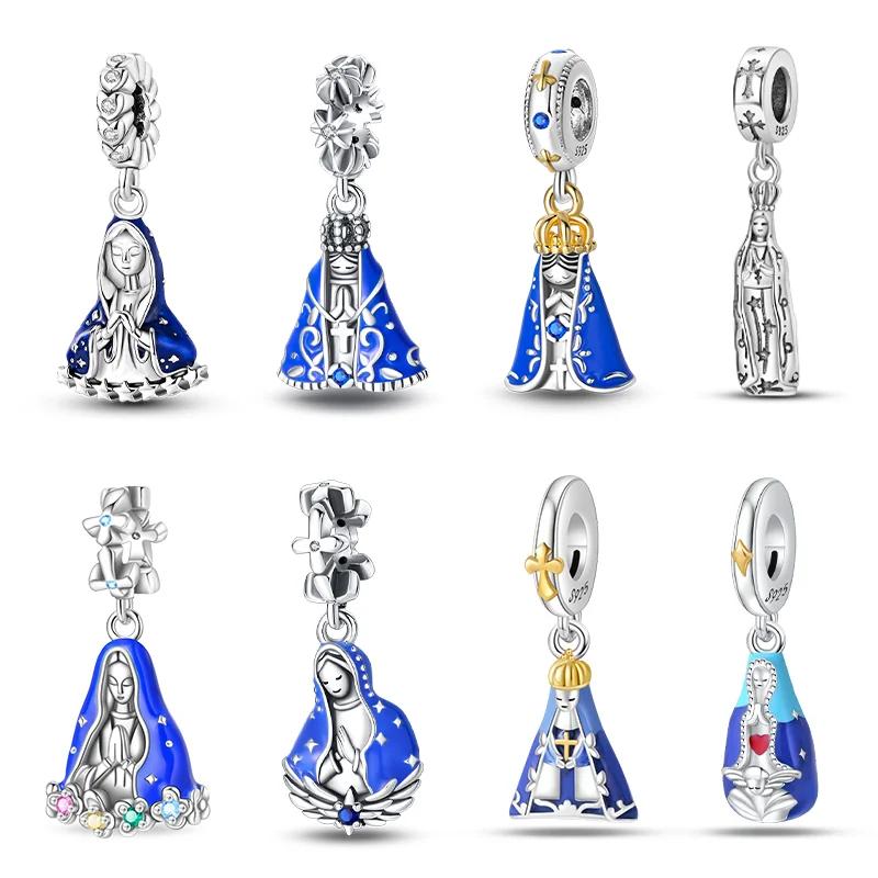 Brand New Copper Metal Authentic Original Our Lady The Virgin Charm Bead Component Bead Components Compatible With Bracelet High Quality Fine Jewelry