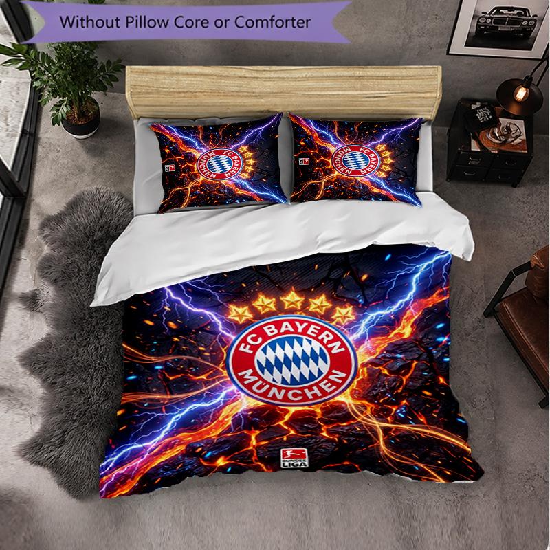 Set Biancheria da Letto Bayern Monaco Modello 3 Pezzi Morbida Copripiumino in Microfibra con Federe per Camera da Letto