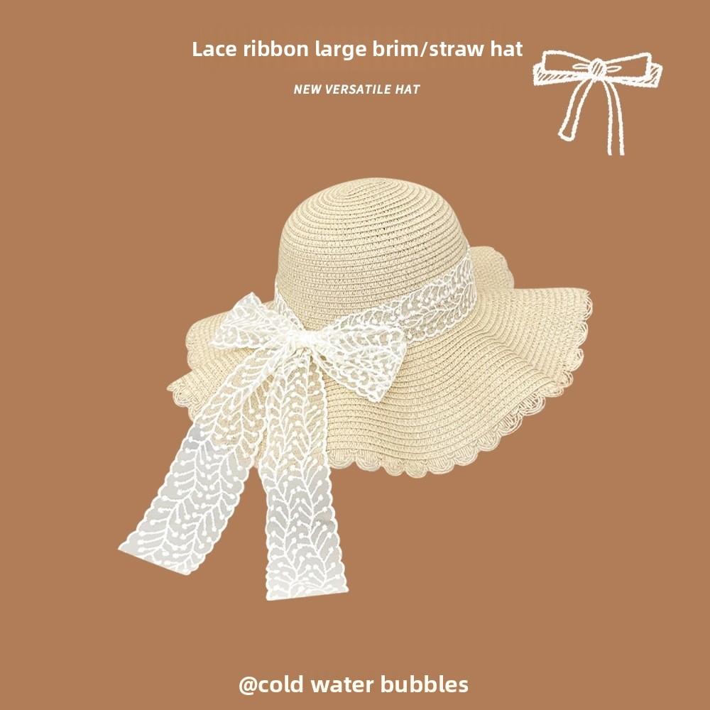 Стильная шляпа с широкими полями, украшенная жемчугом и цветами, из дышащей бумажной соломы для защиты от солнца Style 25