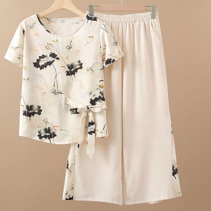 

Stylish Chiffon Summer Set for Trendy Moms Aged 40-50 2XL (Recommended 50-57.5 kg)