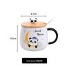 ZISIZ Ceramic Mug with Lid and Spoon