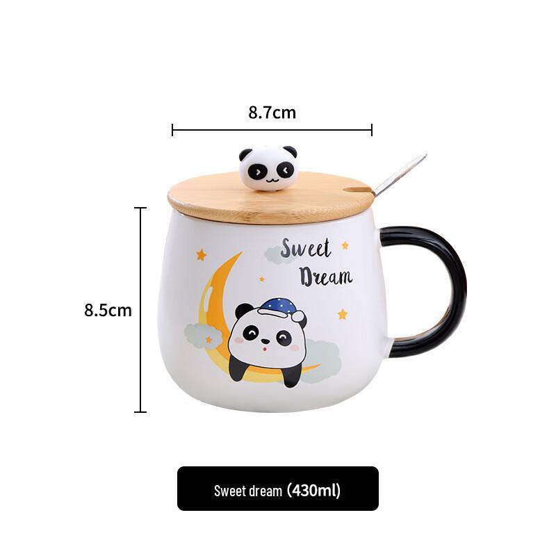 ZISIZ Ceramic Mug with Lid and Spoon