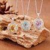 Natural Colored Jewelry Topaz Citrine Amethyst Pendant Necklace Women'S S925 Sterling Silver Color Separation Jewelry Earrings