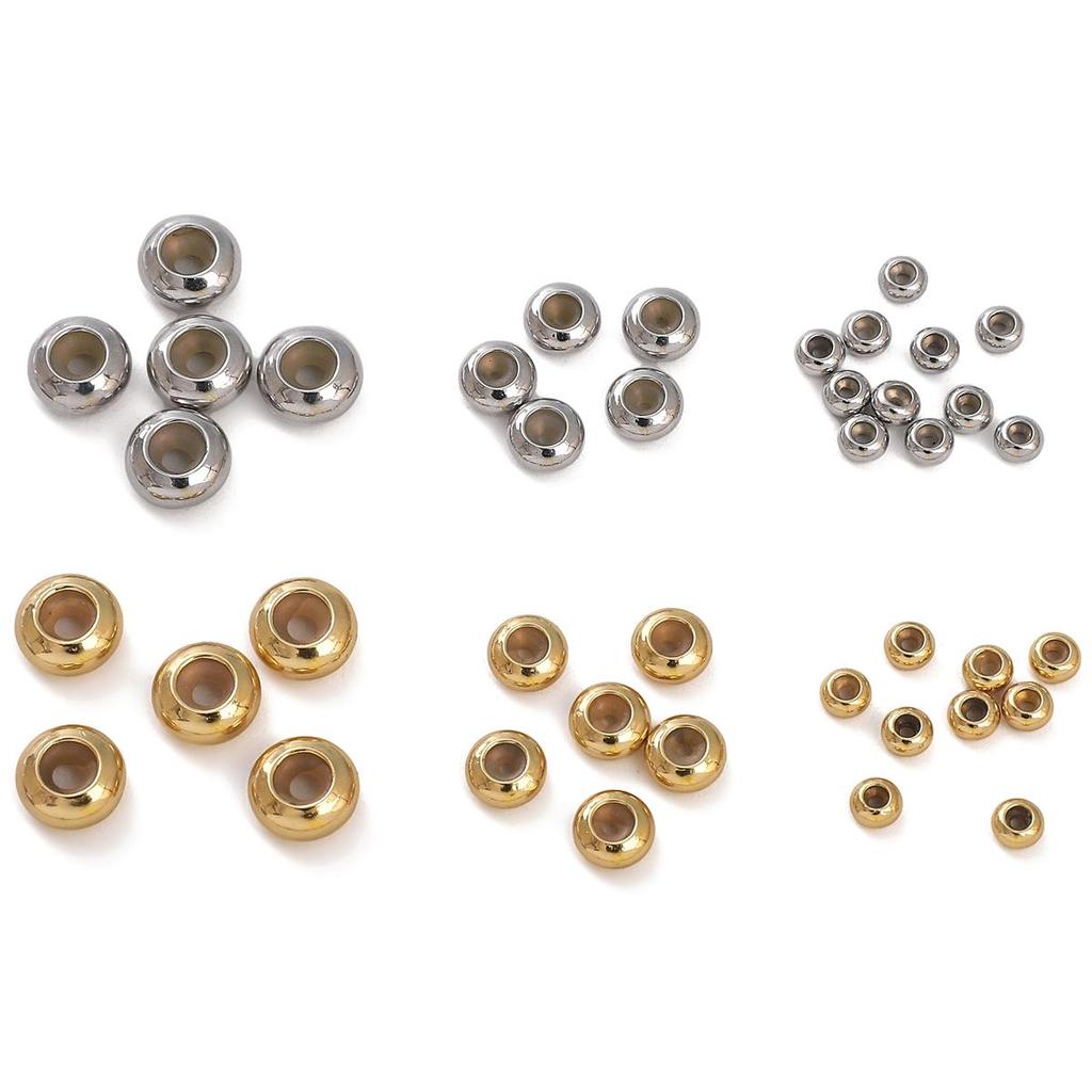 2Pcs Copper Flat Round Silicone Beads For DIY Jewelry Making Craft Accessories