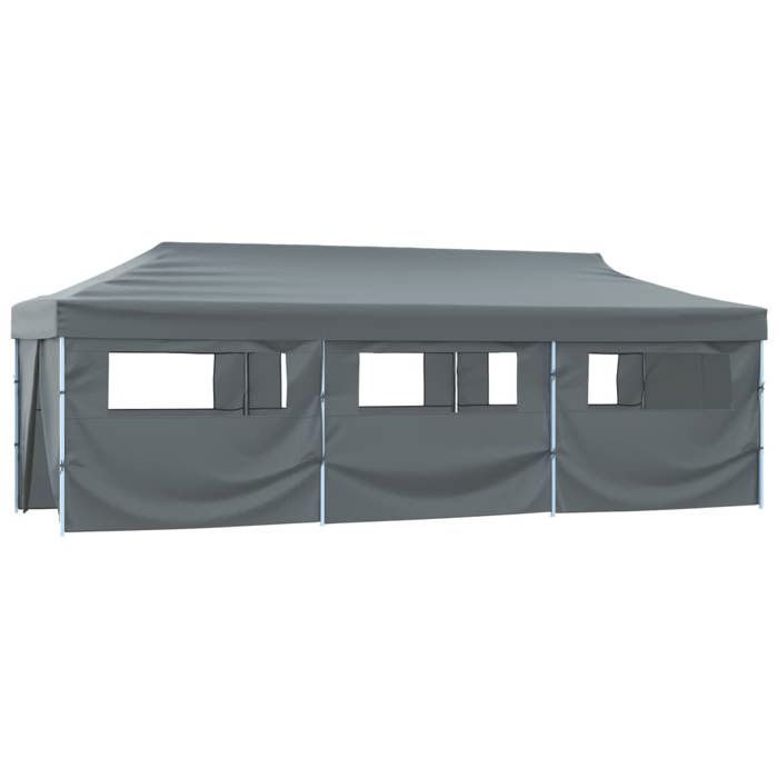 Tente de réception - vidaXL - 3 x 9 m - Anthracite - 8 parois - Résistante aux UV et à l'eau