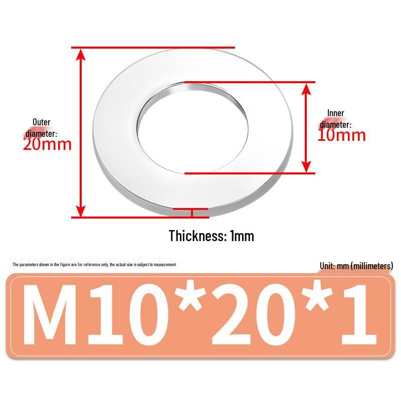 Jin Juntai Thick & Thin Stainless Steel Flat Washer, Round M10-M36