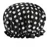Leopard Print Waterproof Shower Cap Double Layer Elastic Hair Cover Reusable Bathroom Accessories