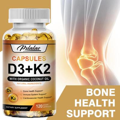 Kapsuly s vitamínom D3 + K2, s organickým kokosovým olejom, - Podpora zdravia kostí, Podpora imunitného systému, Podpora kardiovaskulárneho zdravia