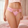 1pcs Pink Sexy Lace Women's Panties Hollow Out Floral Sexy Lingerie Elegant Lady Thongs Underwear Breathable Comfortable Female G-string