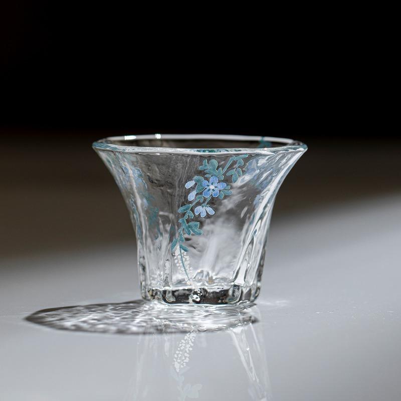 Crystal Clear Borosilicate Glass Tea Cup Heat Resistant High Temperature Thickened Tasting Cup for Home Office Kitchen Tea Gift 50ml