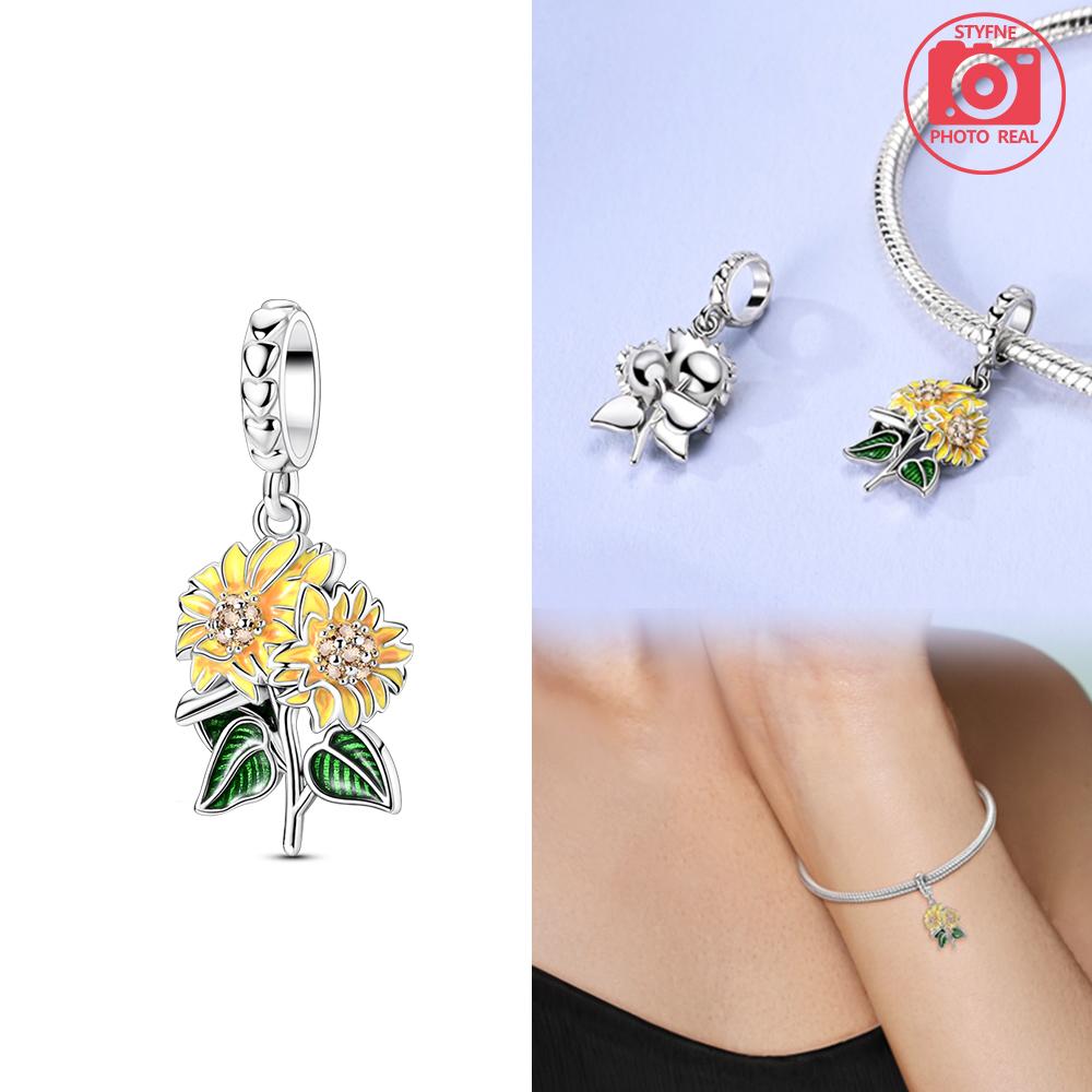 Charms Plata Copper Colors Cactus Succulent Pendant Fit Original Bracelet Diy Fine Jewelry Gift For Women
