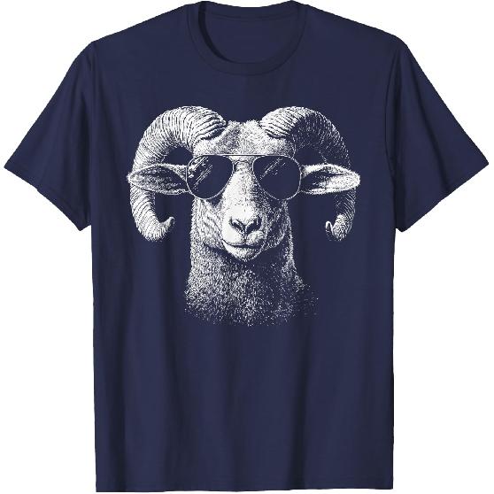 Retro Ram In Sunglasses Men Novelty Funny Ram T-Shirt