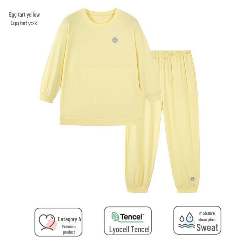 Spring & Summer Lyocell Pajamas - Unisex Children's Loose-Fit Belly Protection for Teens
