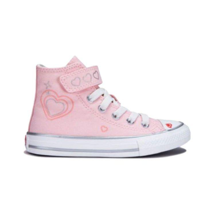 Converse Chuck Taylor All Star Simple Comfortable Versatile Durable Breathable High Top Kids Canvas Shoes Kids Sneakers Pink A09119C