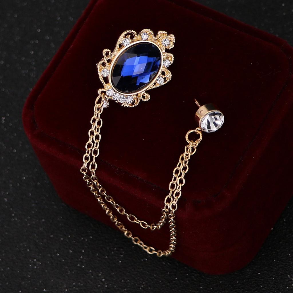 Broche de diamantes de imitación brillantes con gemas de imitación a la moda, borla de cadena, traje, abrigo, insignia, bolso, chal, accesorios de joyería