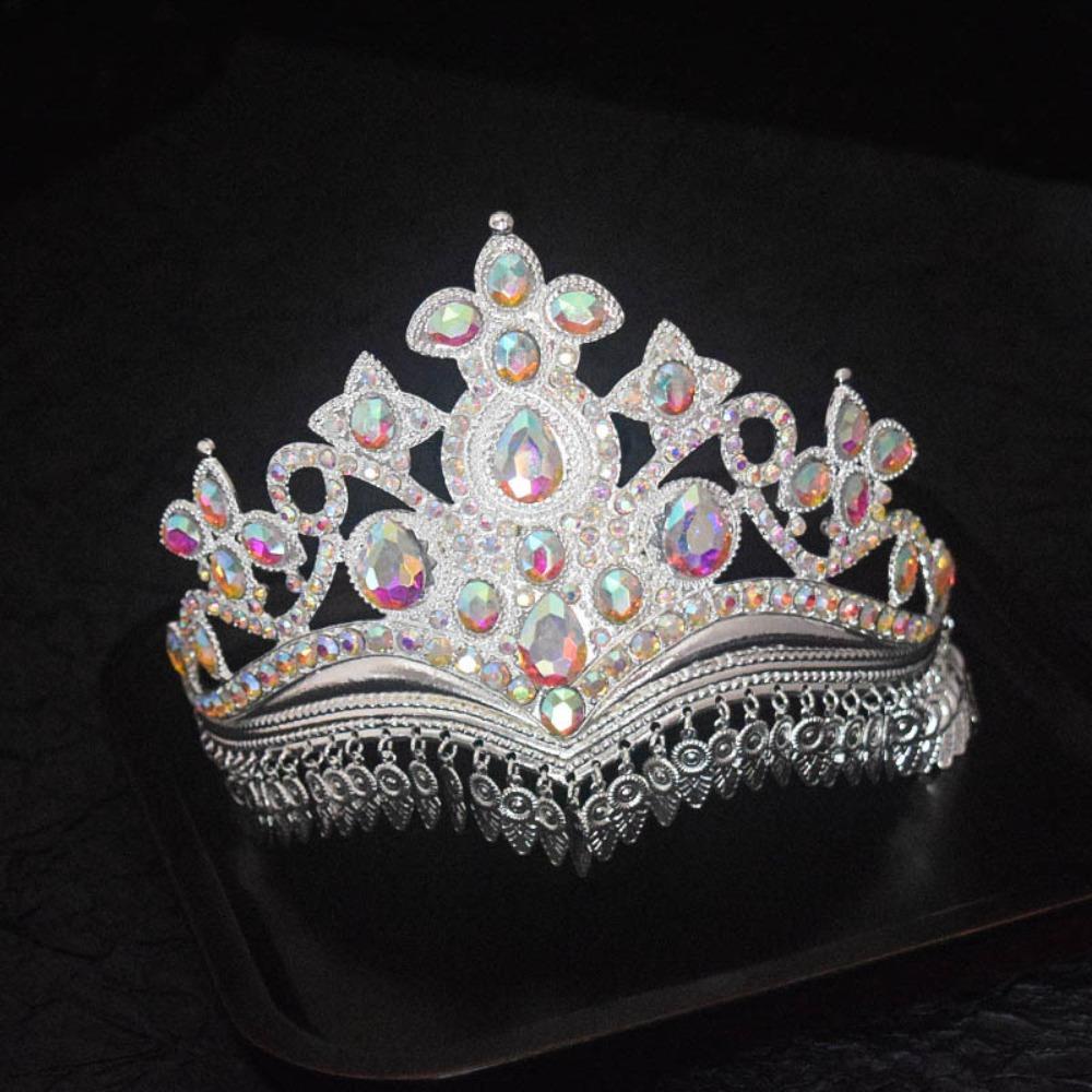 Metal Princess Hair Tiara Shiny Rhinestone Crown Elegant Baroque Crown  Headband Style 8
