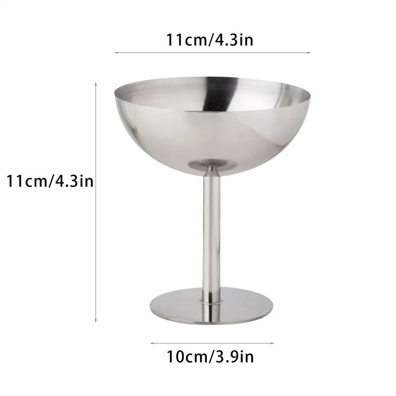 Stainless Steel Ice Cream Cup Dessert Sorbet Bowl Pudding Dessert Bowl Metal Wine Goblets For Home Bars Party Kitchen Supplies