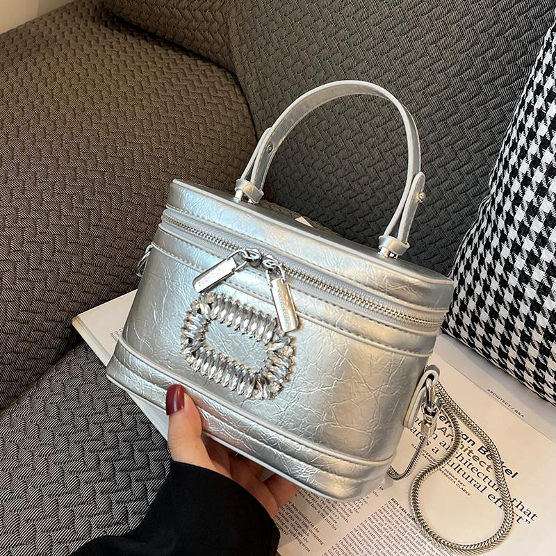 Dames Handtas Mini Vierkante Tassen in Franse Stijl Nieuwe Mode Getextureerde Bucket Bag Chic Design Veelzijdige Dames Crossbody Tas